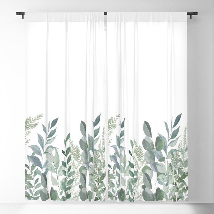 Greenery and Eucalyptus Blackout Curtain
