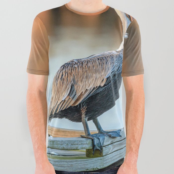 Lonesome Pelican All Over Graphic Tee