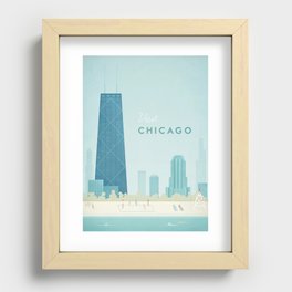  Vintage Chicago Travel Poster Recessed Framed Print