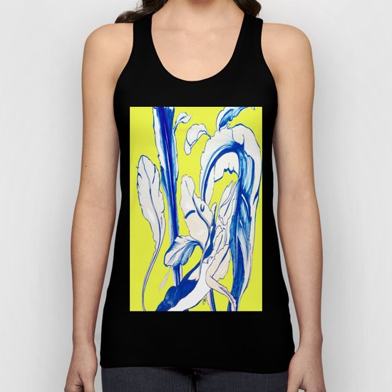 Plant in Blue Marker - Leaf of Life Miracle Leaf - Yellow Unisex Tank Top
