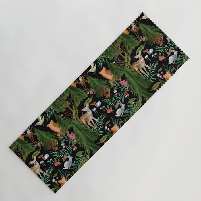 Winter Forest Animals Yoga Mat