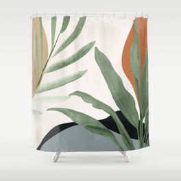 Abstract Art Tropical Leaves 10 Shower Curtain