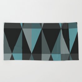 MidCentury Modern Triangles Dark Teal Beach Towel