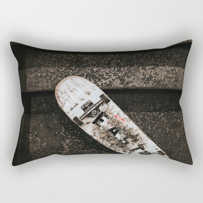 Grungy Skateboard (Color) Rectangular Pillow