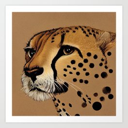 cheetah portrait  Art Print
