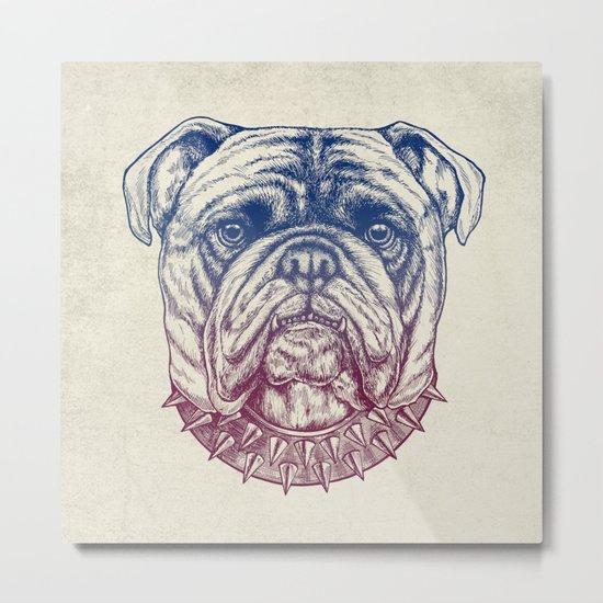 Gritty Bulldog Metal Print