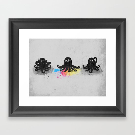 4-color squid Framed Art Print