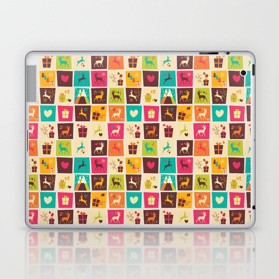 Christmas square pattern 02 Laptop & iPad Skin