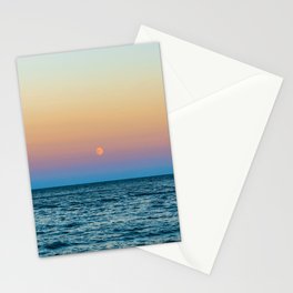 Moon Over Lake Superior | Sunset on the North Shore | Nature Photography Stationery Card