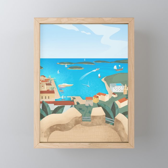 Hvar island Framed Mini Art Print