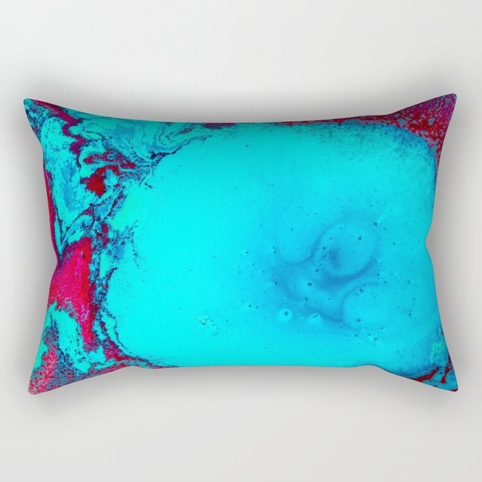 Blue and Magenta Paint (Color) Rectangular Pillow
