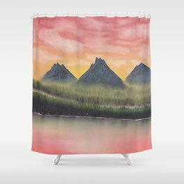 Three Steady Mountains by Hafez Feili Shower Curtain