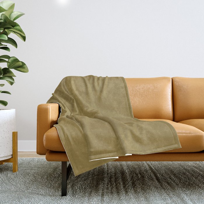 Enriched Earth Golden Beige Solid Color Pairs To Sherwin Williams Brassy SW 6410 Throw Blanket