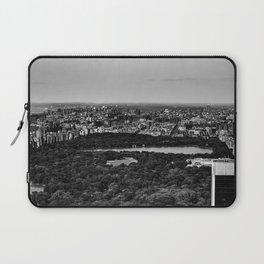 New York City Manhattan aerial view and Central Park black and white Laptop Sleeve