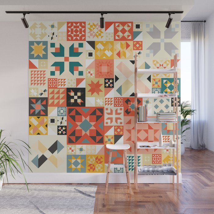 Modern Quilt Pattern Wall Mural