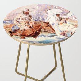 “Wading Through the Water” by Carl Oscar Borg Side Table