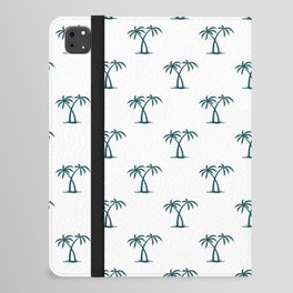 Teal Blue Palm Trees Pattern iPad Folio Case