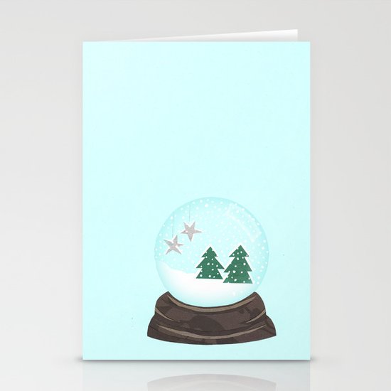 Snow Globe. Stationery Cards