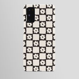 Retro Flower Checker in Black&White Android Case