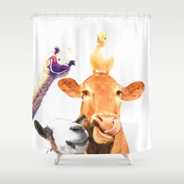 Farm Animal Friends Shower Curtain