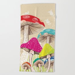 Magical Mushrooms Beach Towel