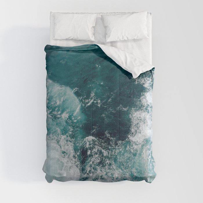 Ocean Waves (Teal) Comforter