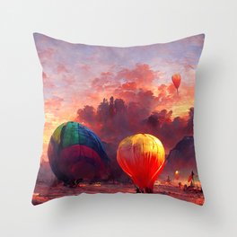 Balloon Festival Throw Pillow