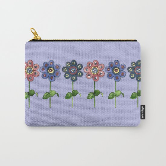 Flower Row Carry-All Pouch