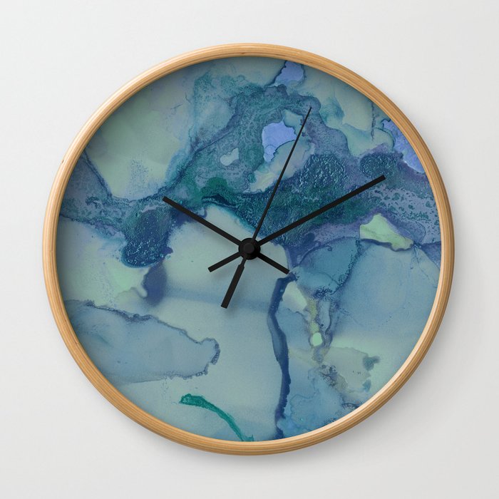 Turquoise Moon Wall Clock