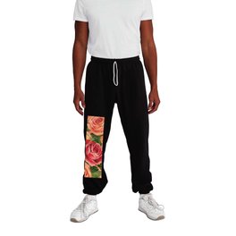 Beautiful Orange Red Trendy Roses Collection Sweatpants