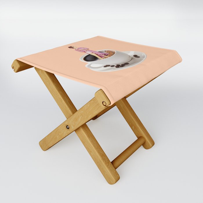 morning person 3 orange Folding Stool