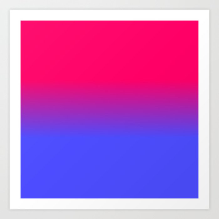 Neon Blue And Bright Pink Ombré Shade Color Fade Art Print By Neon Blue And Bright Pink Ombré Shade Color Fade Art Print