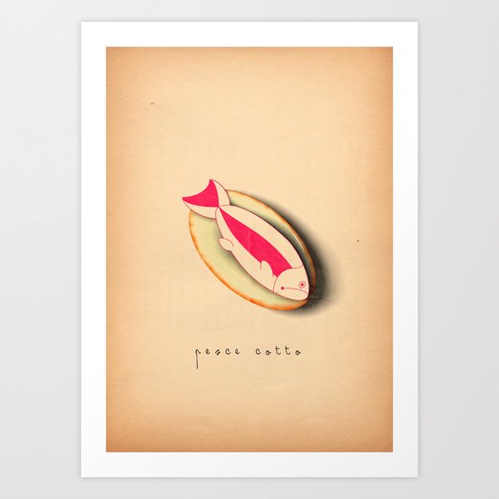 u pesce cotto Art Print