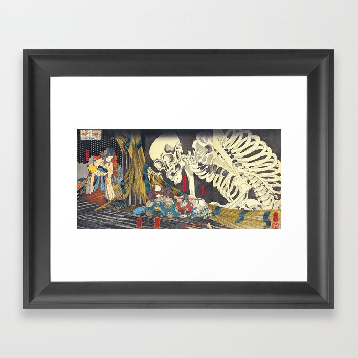 Takiyasha the Witch and the Skeleton Specter- Utagawa Kuniyoshi Framed Art Print