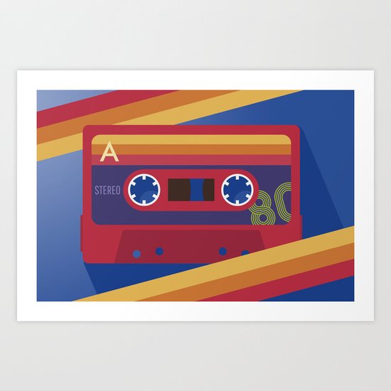 80s Retro Tape Deck Art Print