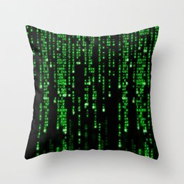 Matrix Binary Code Throw Pillow
