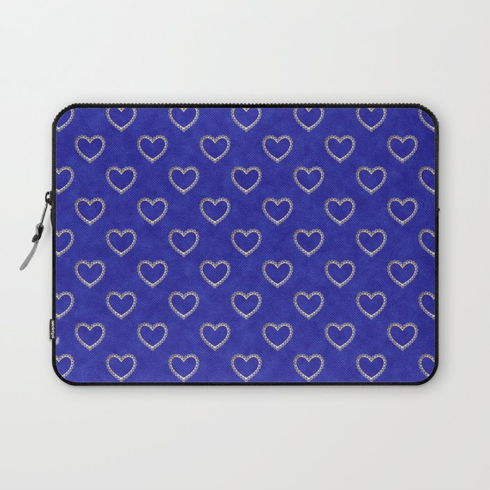 Denim with hearts Laptop Sleeve