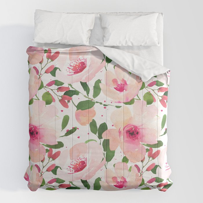 Watercolor Peonies Summer Bouquet Wrapping Paper by JunkyDotCom