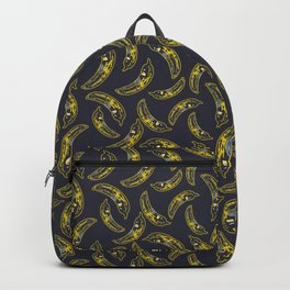 BANA NANA NANA Backpack | Walmazanart, Graphicdesign, Black, Originalart, Popart, Blackdecoration, Contrast, Graphite, Banana, Popculture 
