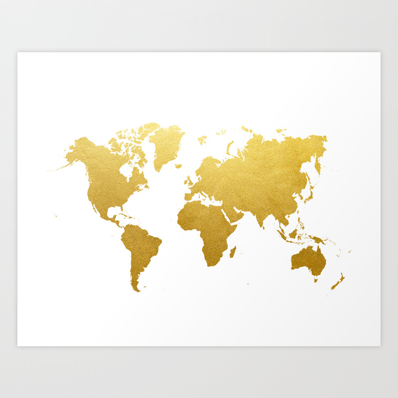 Faux Gold Foil World Map Print Gold Art Print Interior Design Wall Art Pop Art The Globe Usa Europe Art Print By Cocoandjames Society6 In this group you can find royalty free printable blank world map images. faux gold foil world map print gold art print interior design wall art pop art the globe usa europe art print