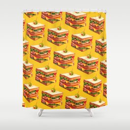 Club Sandwich Pattern - Yellow Shower Curtain