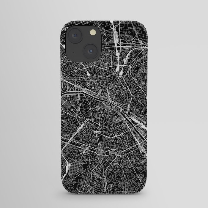 Paris Black Map iPhone Case