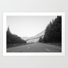 PNW Mountain Road | Black and White Landscape Photography Art Print