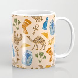 Wonders of Ancient Egypt (Blue and Orange) Coffee Mug