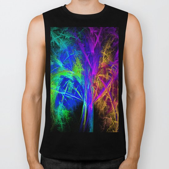 Colorful tree Biker Tank