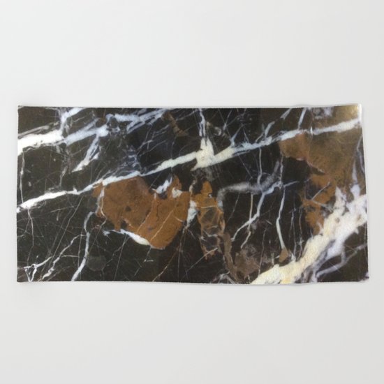 Stylish Polished Black Marble Beach Towel