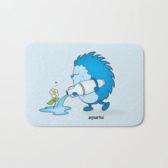 funny zodiac/aquarius Bath Mat