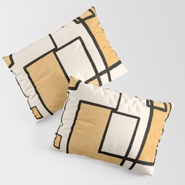 Piet Composition in Light Orange - Mid-Century Modern Minimalist Geometric Abstract Pillow Sham