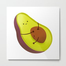 Cute Avocado Love Kawaii Fruits Metal Print | Cartoon, Vegan, Pregnant, Cute, Hug, Avocado, Kid, Vegetables, Mom, Adorable 