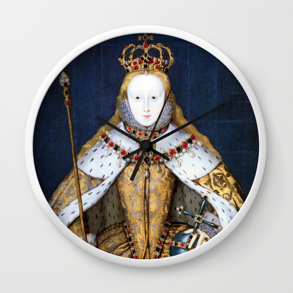 Queen Elizabeth I Of England In Her Coronation Robe Wall Clock By Thearts Society6